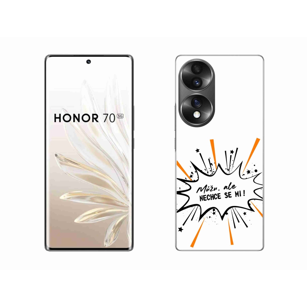 Gelový kryt mmCase na Honor 70 - vtipný text 11 bílé pozadí