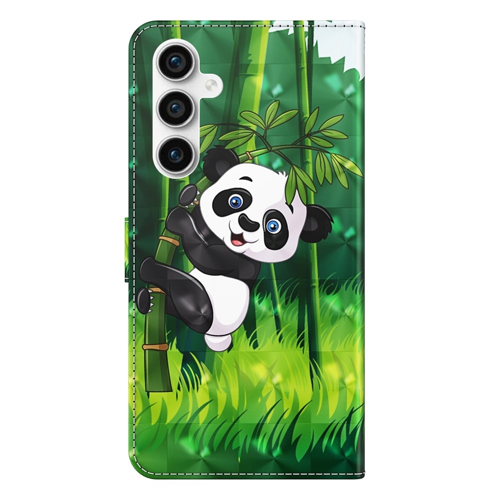 Print knížkové pouzdro na Samsung Galaxy S23 FE - panda na bambusu