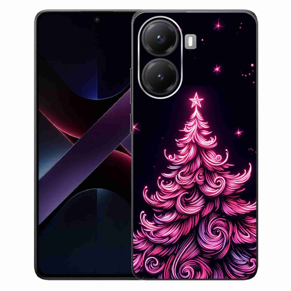 Gelový kryt mmCase na Xiaomi Poco X7 Pro 5G - neonový vánoční stromek 2