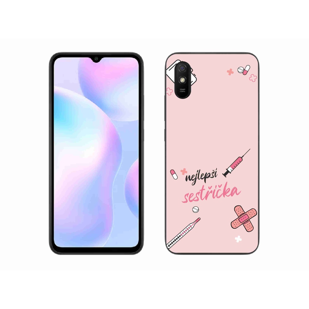 Gelový kryt mmCase na Xiaomi Redmi 9AT - nejlepší sestřička růžové pozadí
