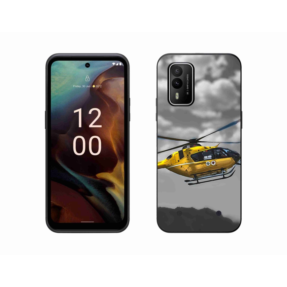 Gelový kryt mmCase na Nokia XR21 - žlutá helikoptéra