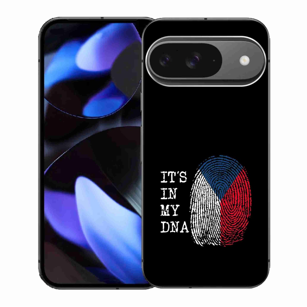 Gelový kryt mmCase na Google Pixel 9/9 Pro - vlajka otisk prstu černé pozadí