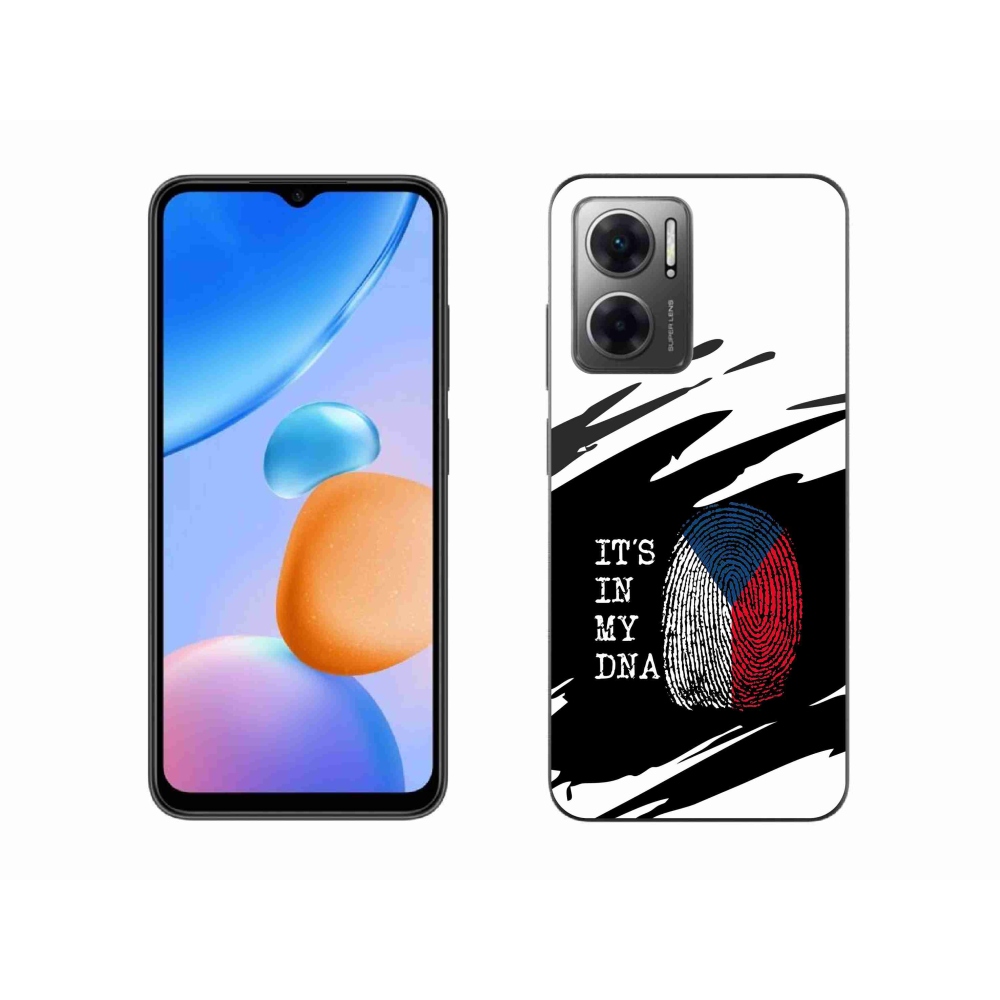 Gelový kryt mmCase na Xiaomi Redmi 10 5G - vlajka otisk prstu černobílé pozadí