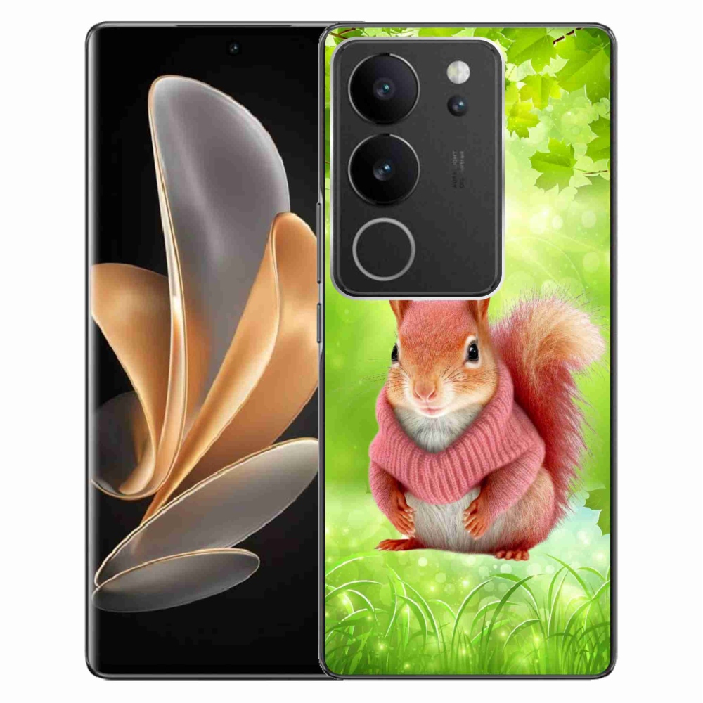 Gelový kryt mmCase na Vivo V29 5G - veverka ve svetru
