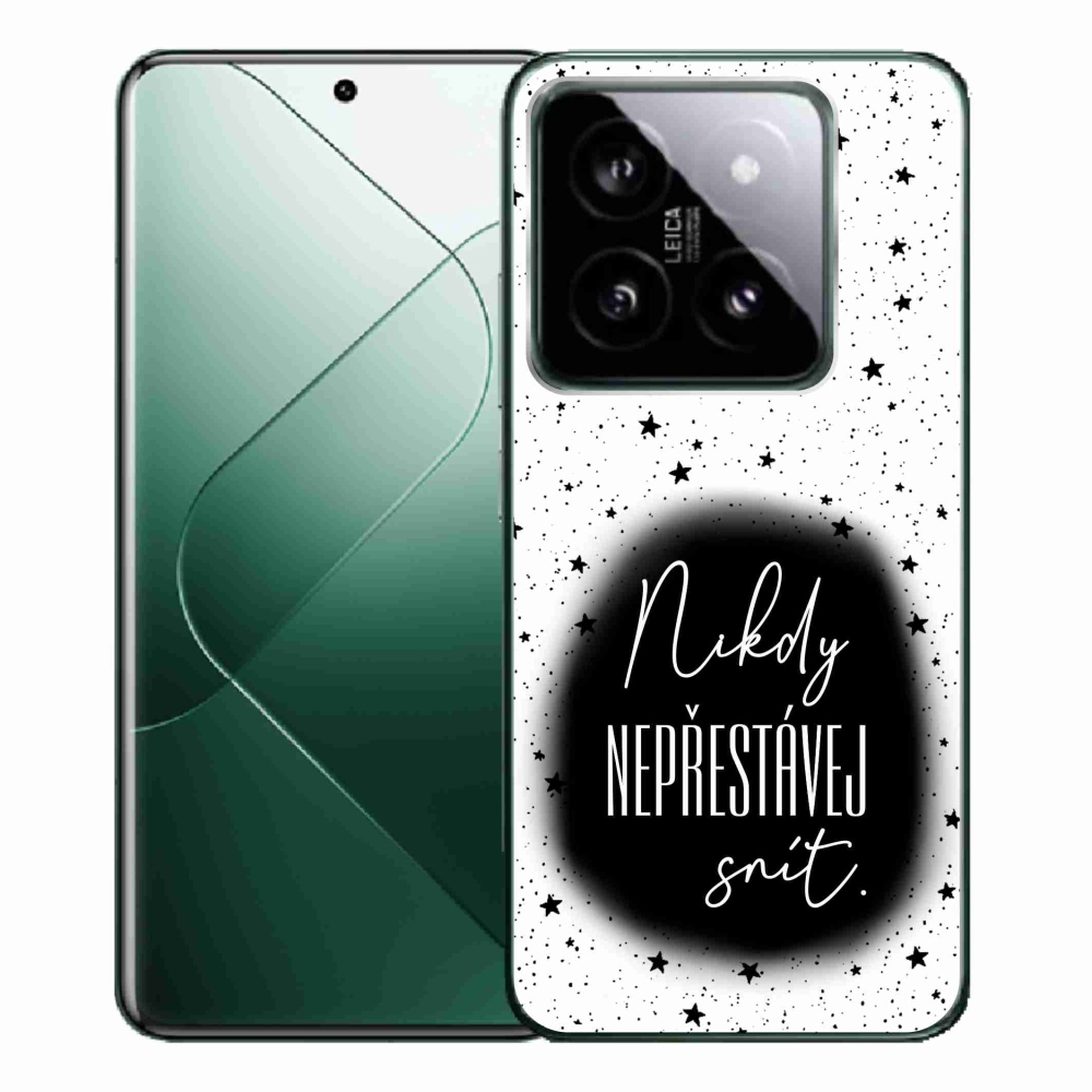 Gelový kryt mmCase na Xiaomi 14 Pro - citát 1 černobílé pozadí