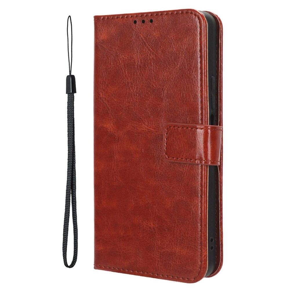 Crazy knížkové pouzdro na Xiaomi Redmi 14C/Poco C75 - hnědé