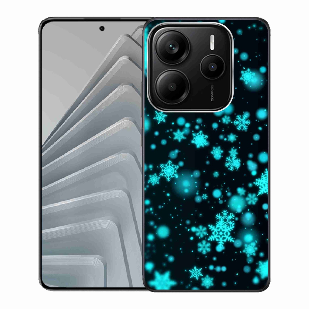 Gelový kryt mmCase na Xiaomi Redmi Note 14 5G - sněhové vločky 1