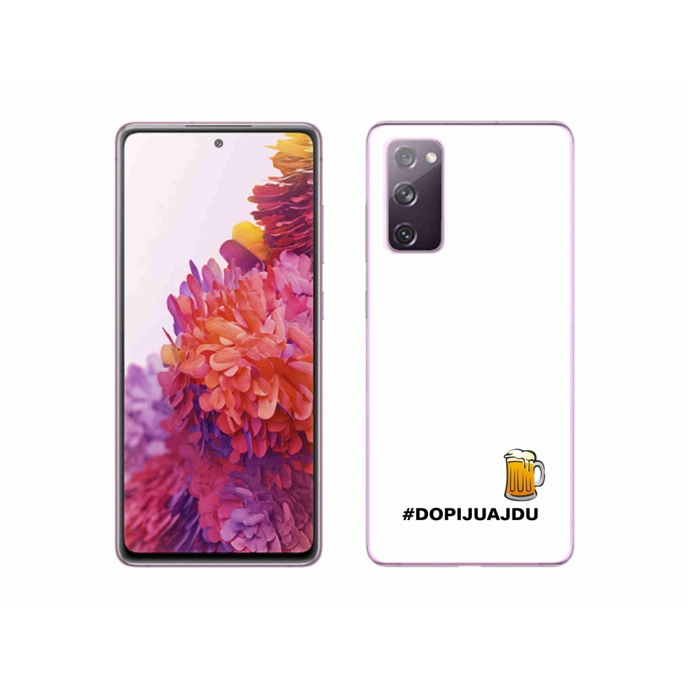 Gelový kryt mmCase na Samsung Galaxy S20 FE - pivní motiv 1 bílé pozadí