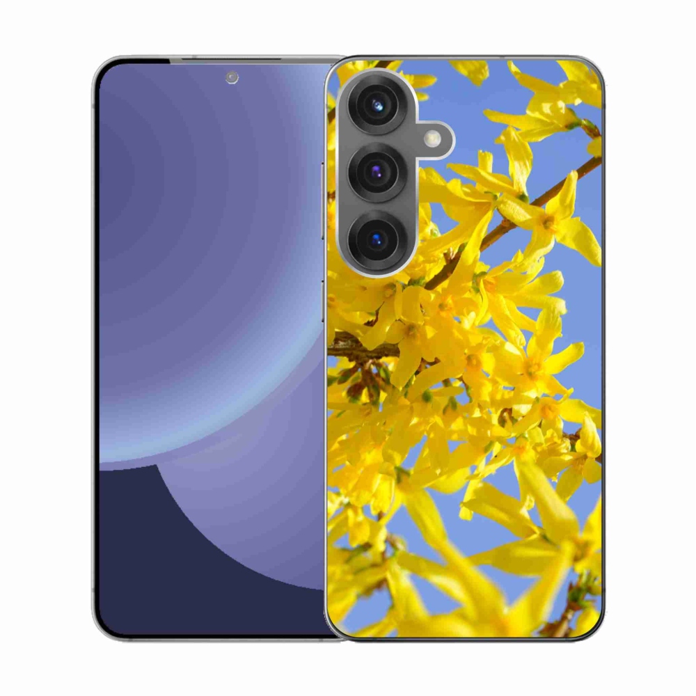 Gelový kryt mmCase na Samsung Galaxy S25 - žluté květy