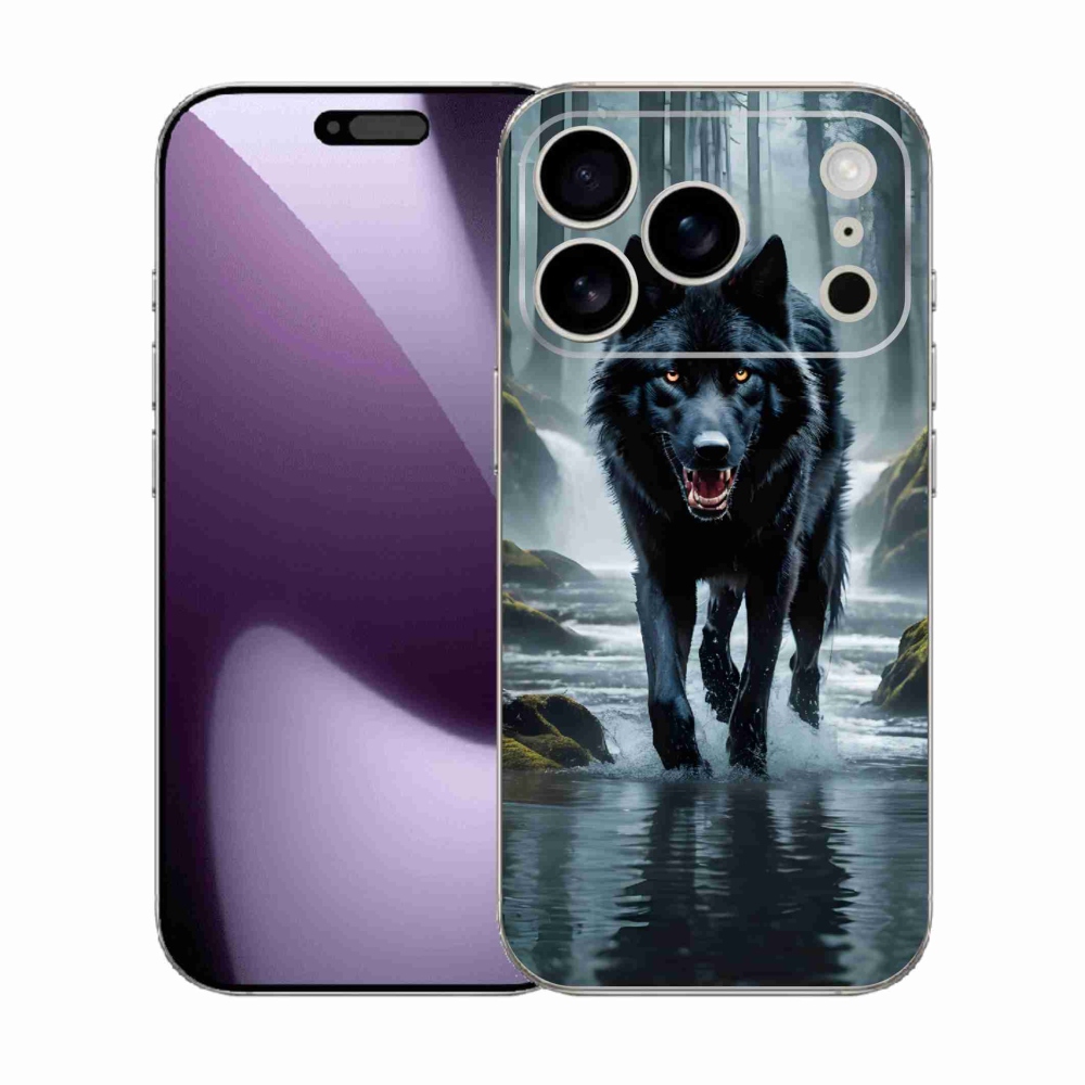 Gelový kryt mmCase na iPhone 17 Pro - černý vlk