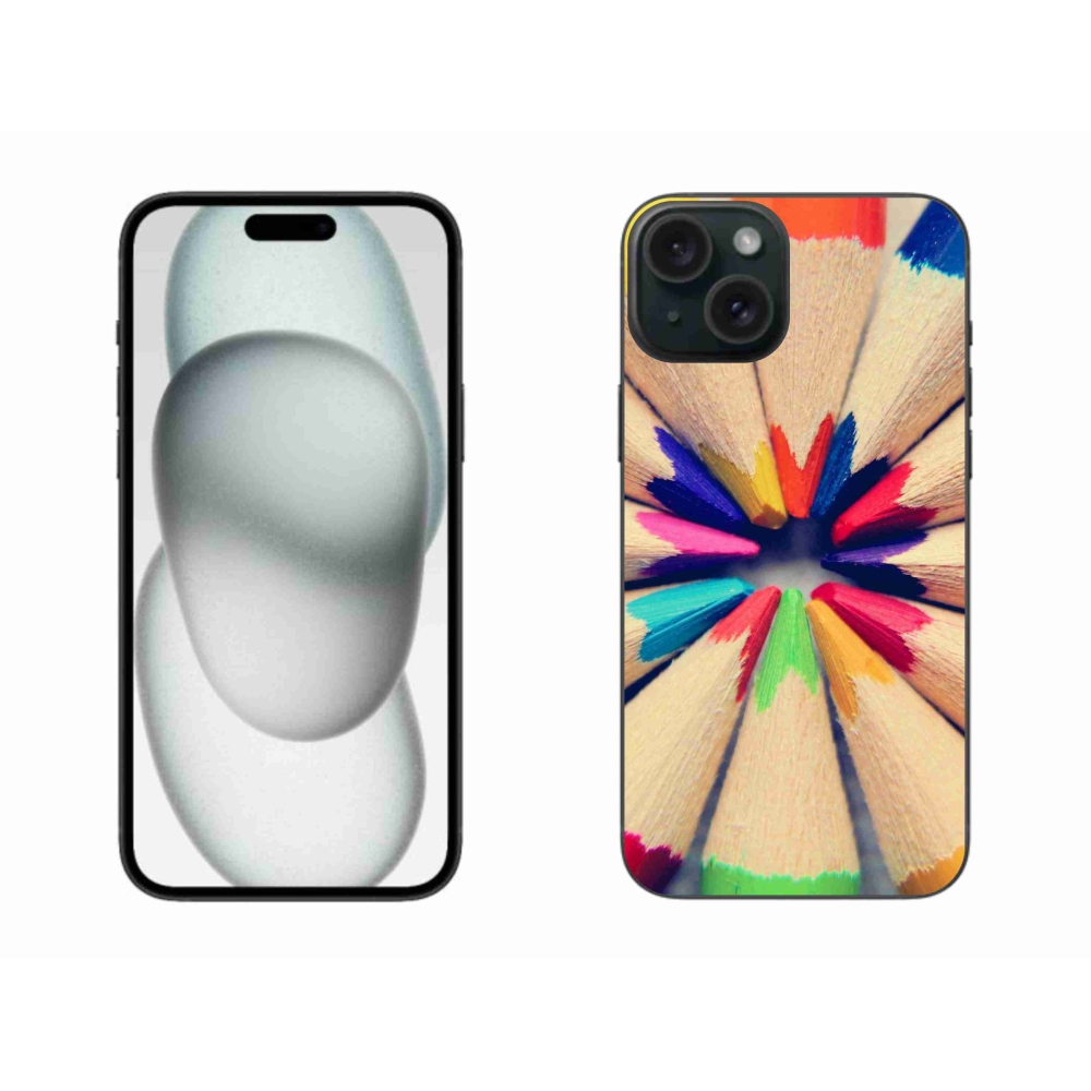 Gelový kryt mmCase na iPhone 15 Plus - pastelky 