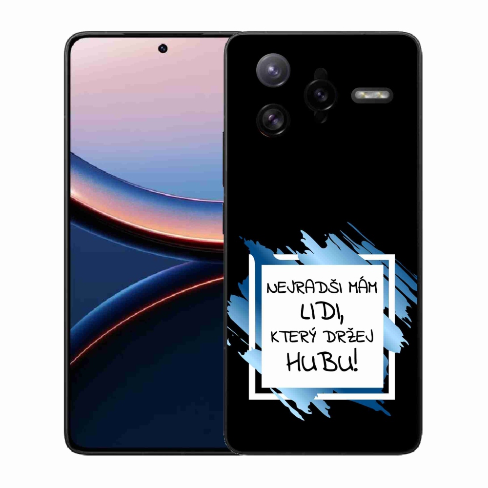 Gelový kryt mmCase na Xiaomi Poco F7 Ultra - vtipný text 7 bíločerné pozadí