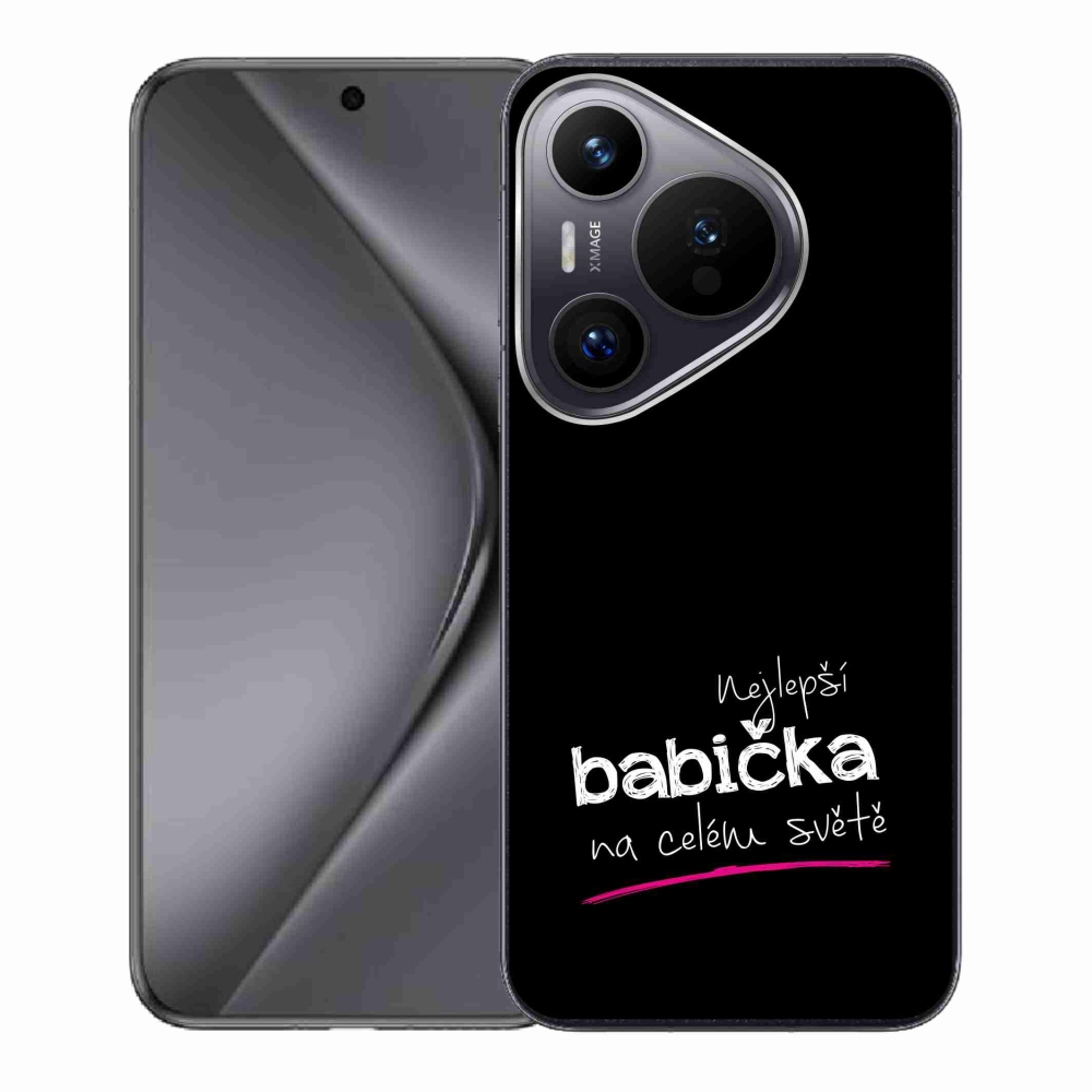 Gelový kryt mmCase na Huawei Pura 70 - nejlepší babička 4 černé pozadí