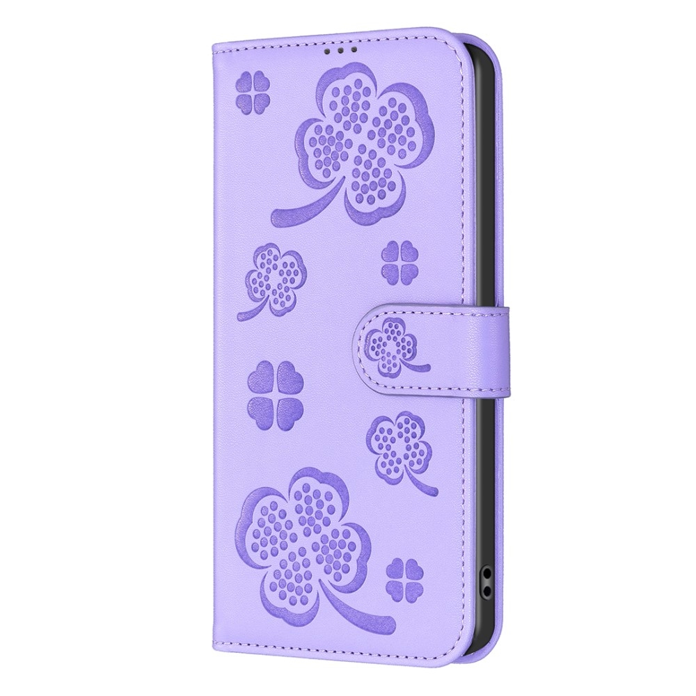 Clover knížkové pouzdro na Samsung Galaxy A06 4G - fialové