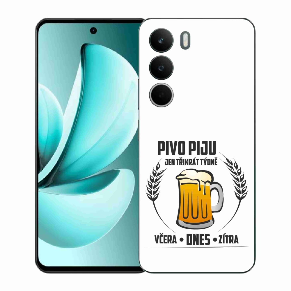 Gelový kryt mmCase na Realme C71 - pivní motiv bílé pozadí