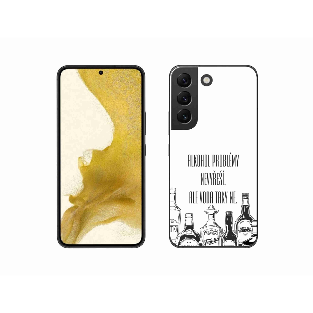 Gelový kryt mmCase na Samsung Galaxy S22 5G - vtipný text bílé pozadí