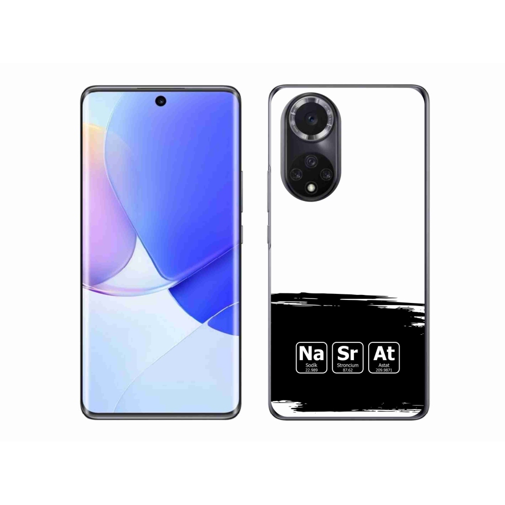 Gelový kryt mmCase na Huawei Nova 9 - chemické prvky černobílé pozadí