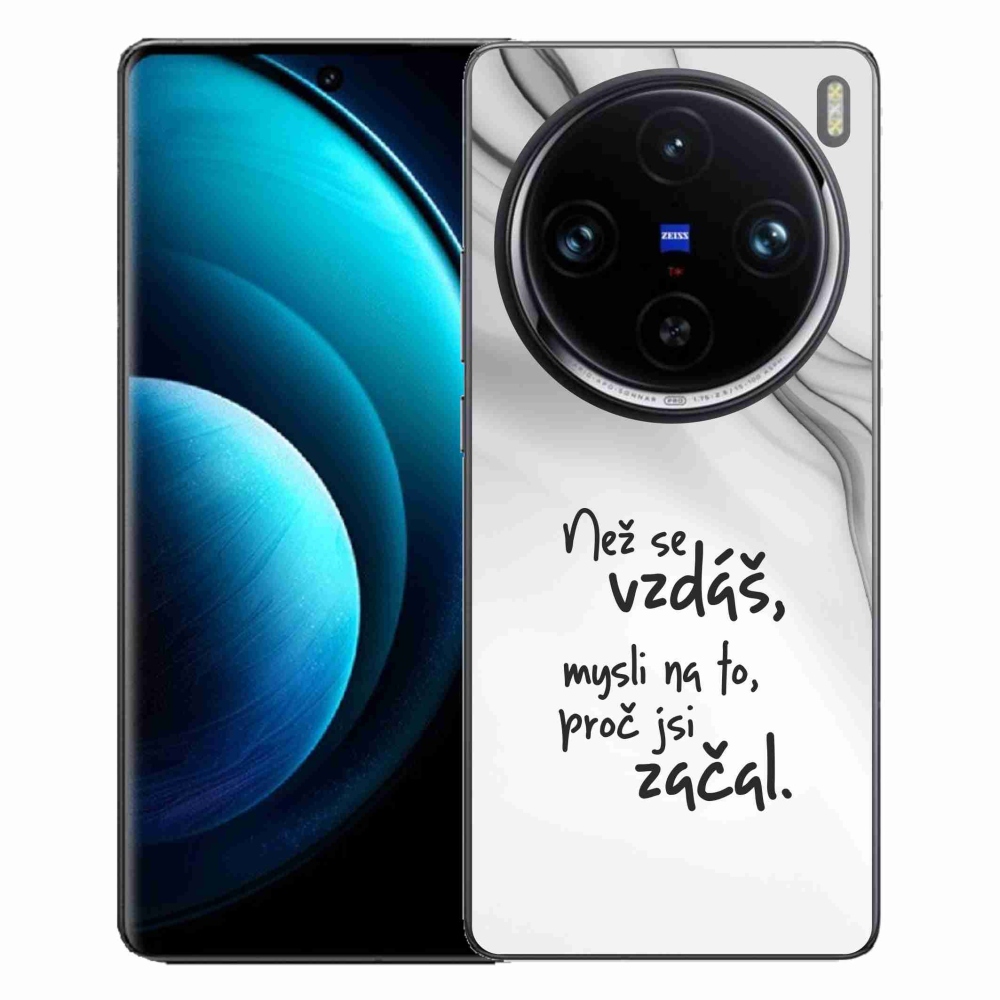 Gelový kryt mmCase na Vivo X100 Pro 5G - citát 2 bílé pozadí