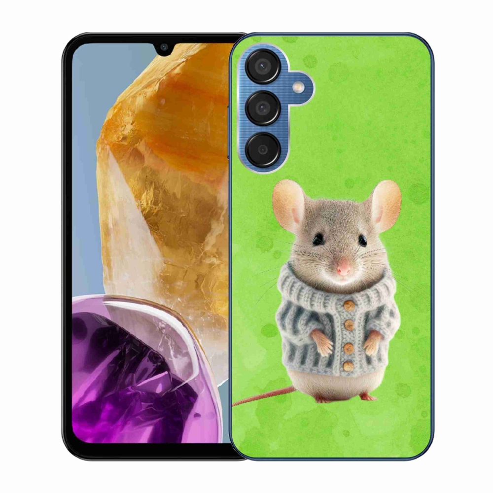 Gelový kryt mmCase na Samsung Galaxy M15 5G - myška ve svetru