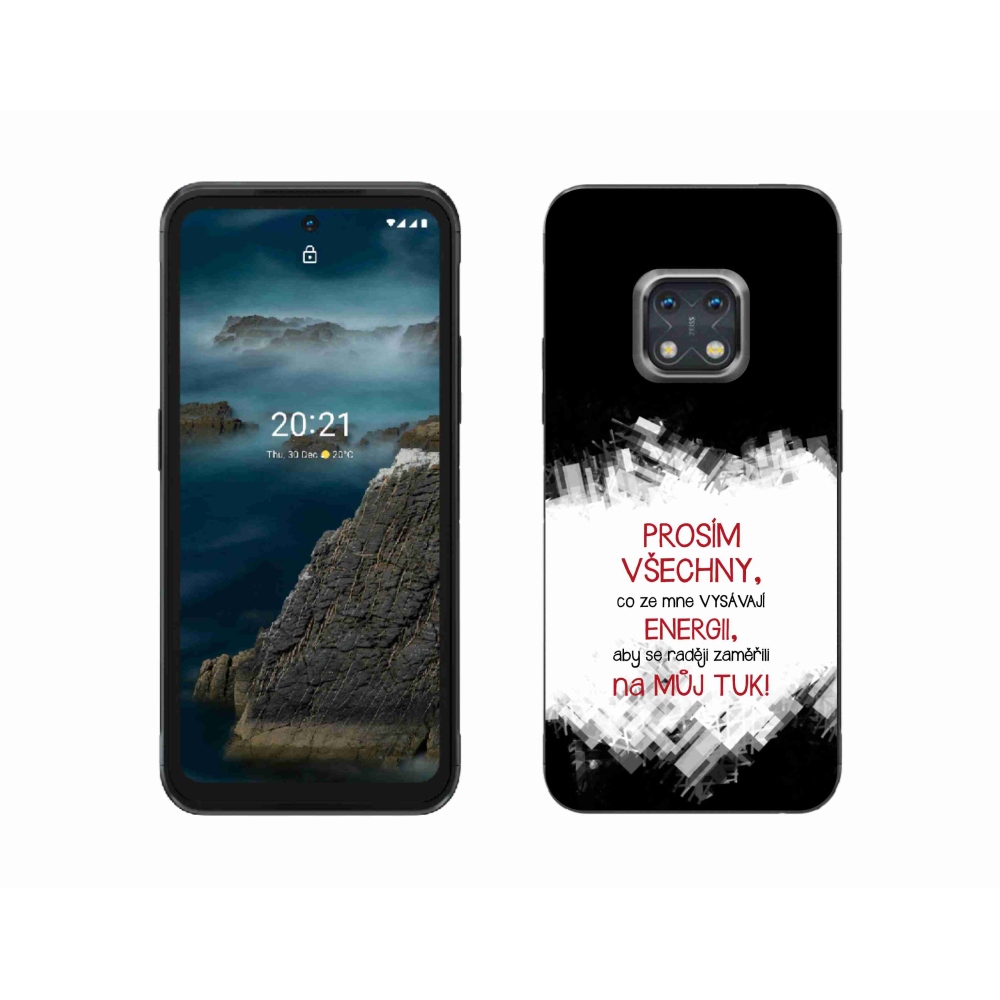 Gelový kryt mmCase na Nokia XR20 - vtipný text 1 červený