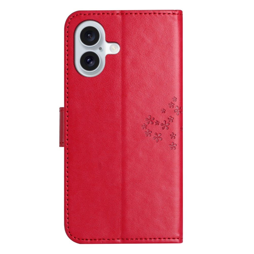 Tree knížkové pouzdro na iPhone 16 - červené