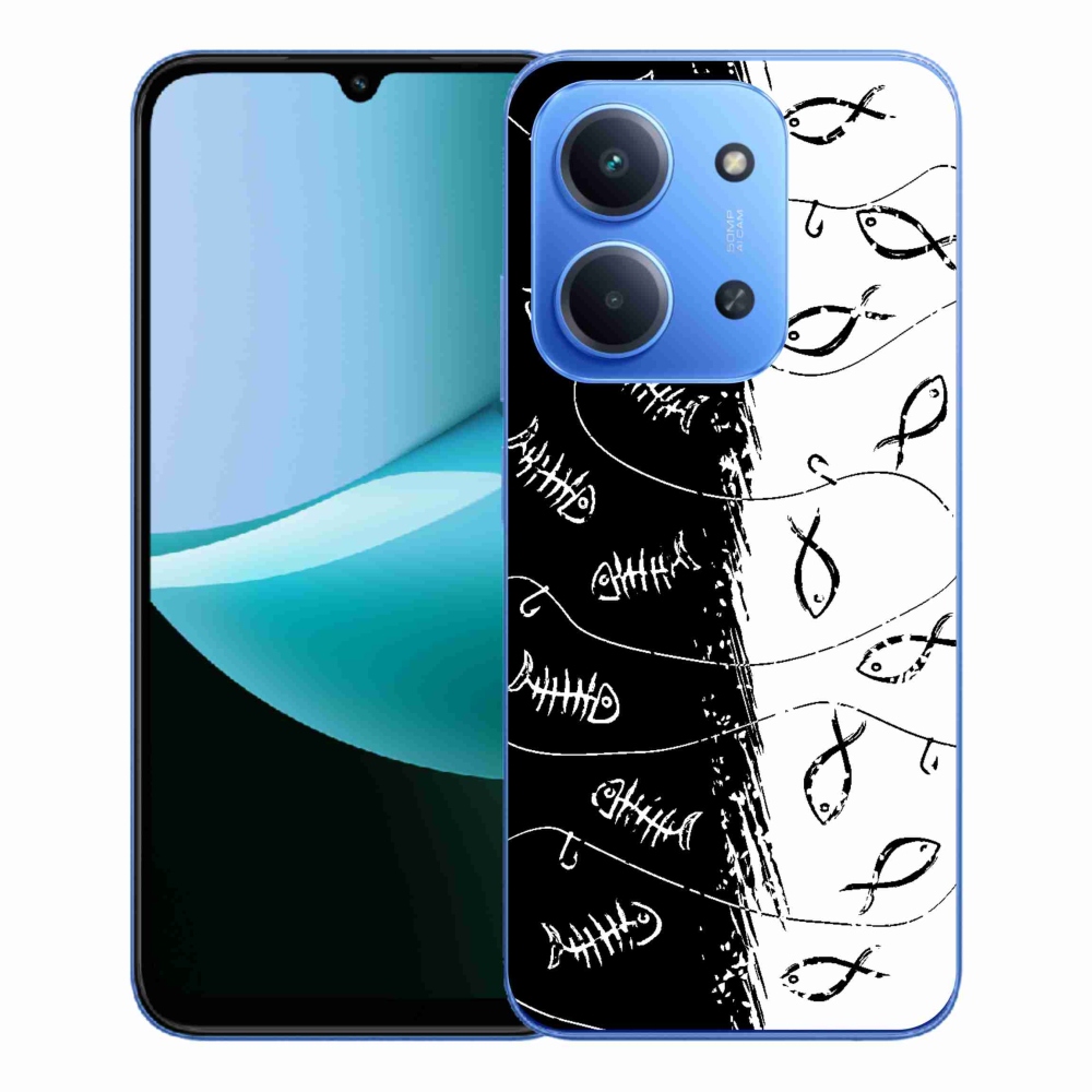 Gelový kryt mmCase na Xiaomi Redmi 15C 4G/5G (173mm) - kostry a rybky