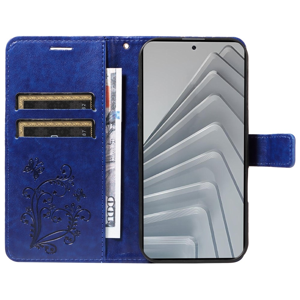 Big Butterfly knížkové pouzdro na Xiaomi Redmi Note 14 - modré