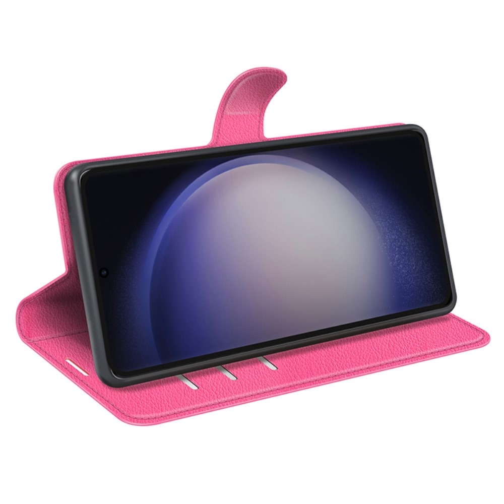 Litchi knížkové pouzdro na Samsung Galaxy S24 Ultra - rose