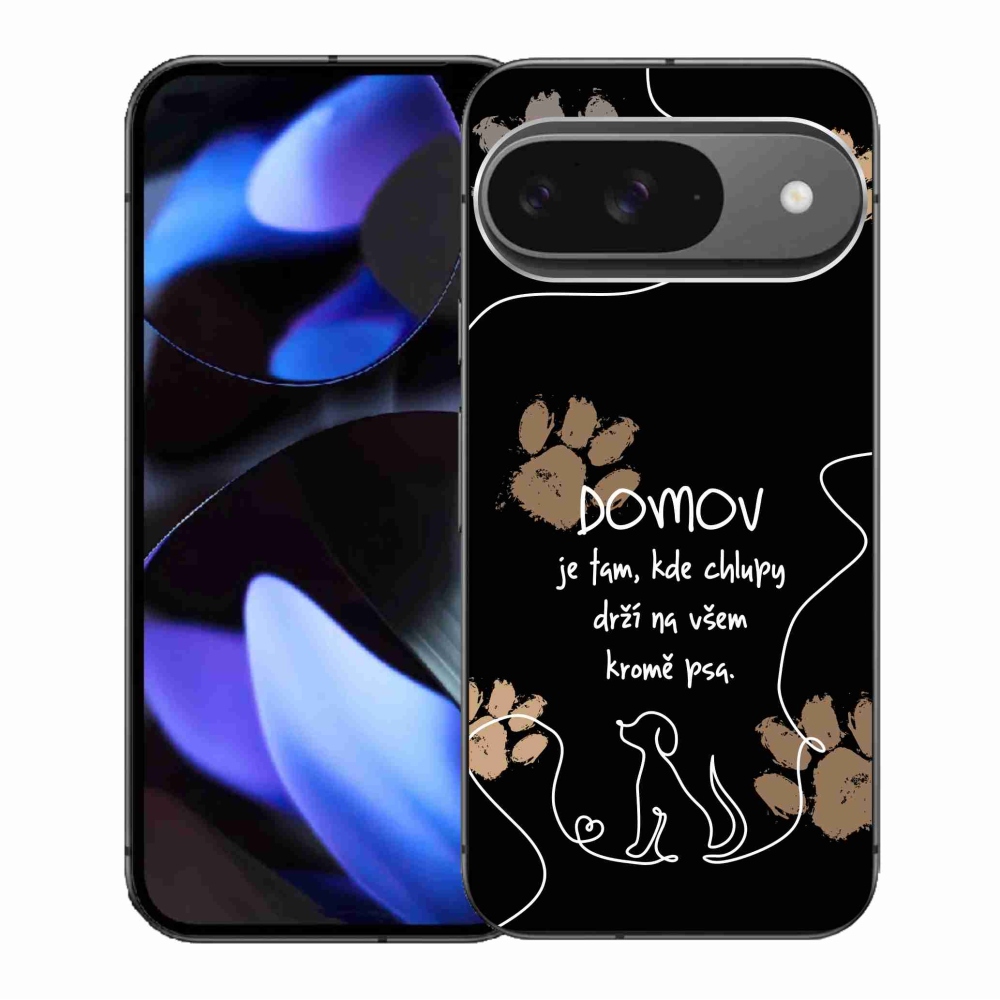 Gelový kryt mmCase na Google Pixel 9/9 Pro - psí motiv černé pozadí