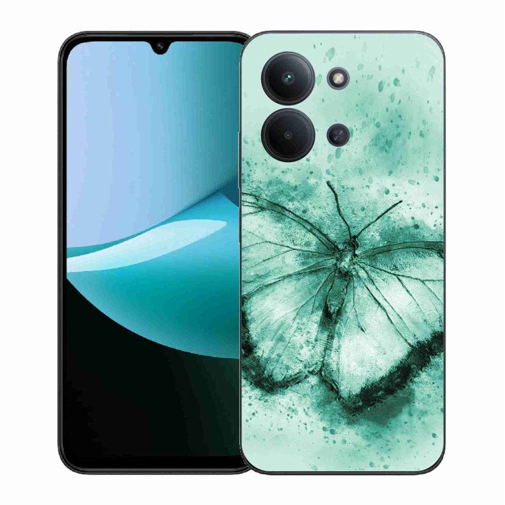 Gelový kryt mmCase na Xiaomi Redmi 15C 4G (171mm)/Poco C85 4G (171mm) - zelený motýl