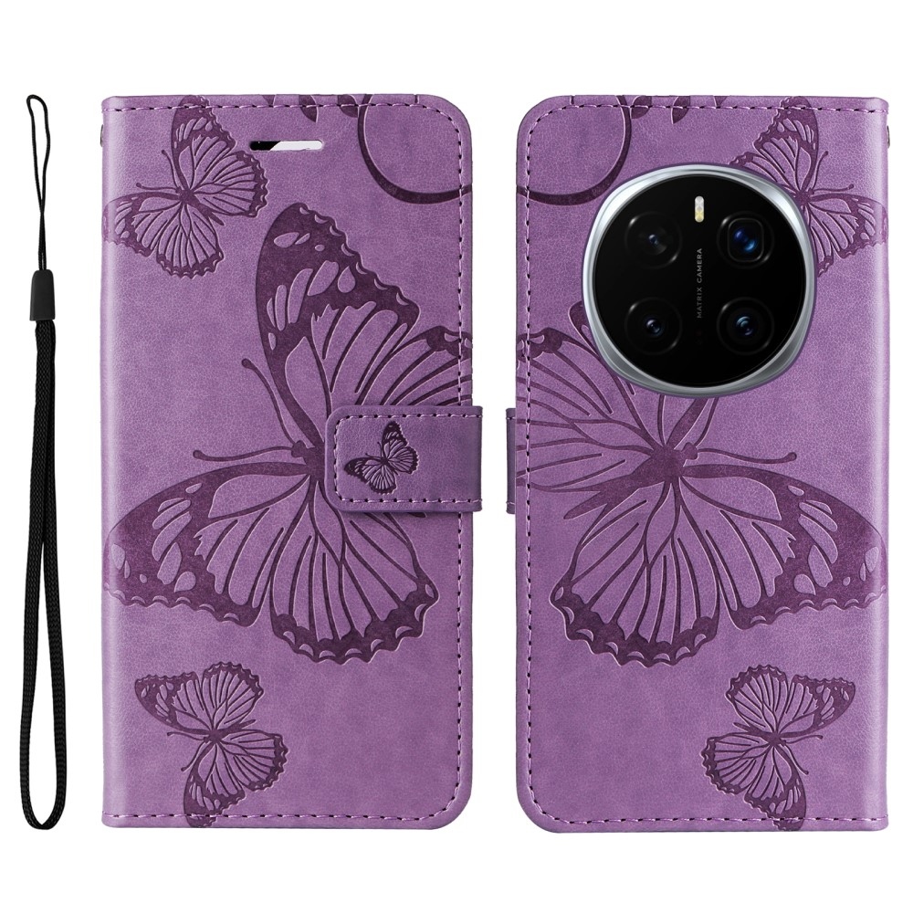Big Butterfly knížkové pouzdro na Honor Magic 7 Pro 5G - fialové