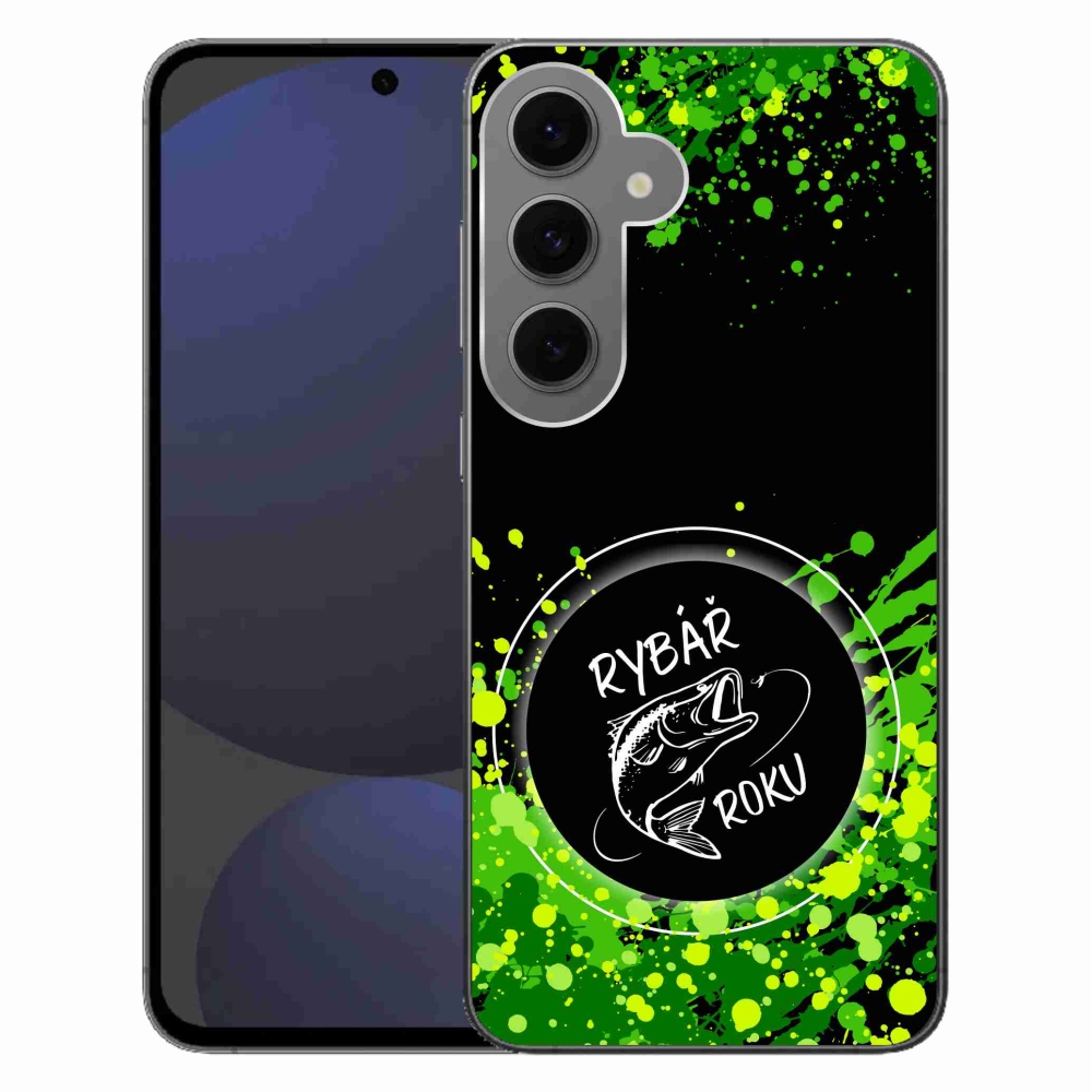 Gelový kryt mmCase na Samsung Galaxy S24 FE - rybář roku černé pozadí