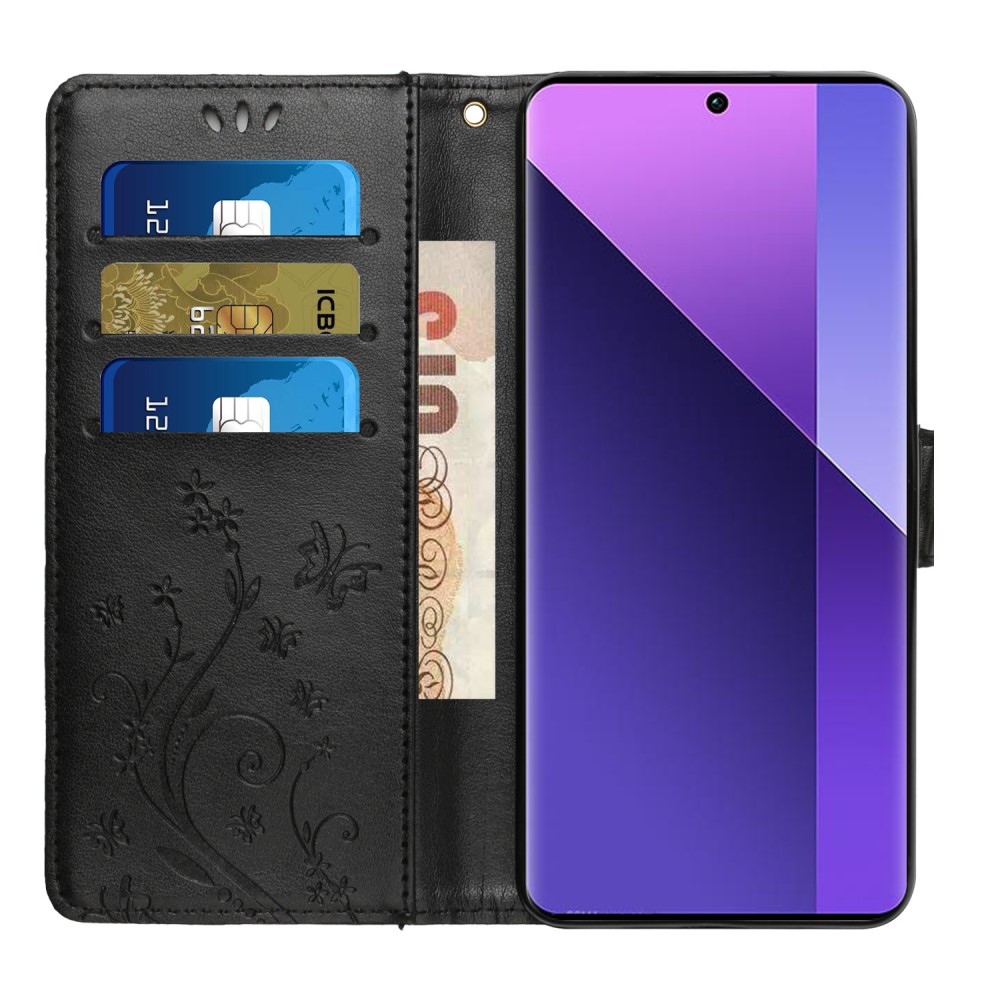 Flowers knížkové pouzdro na Honor 200 Smart 5G - černé