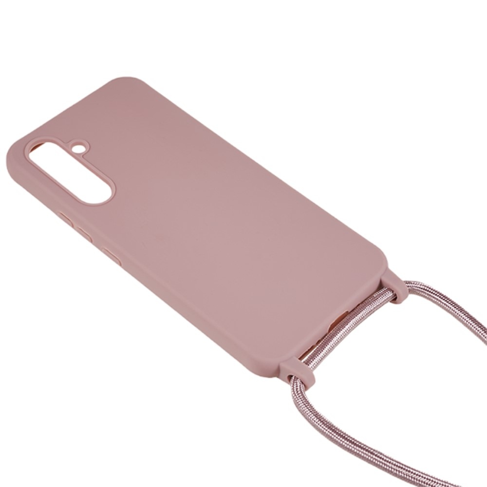 Lany gelový obal se šňůrkou na Samsung Galaxy S25 - tmavěrůžový