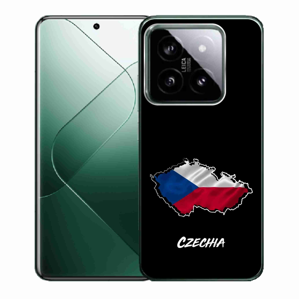 Gelový kryt mmCase na Xiaomi 14 - Czechia černé pozadí
