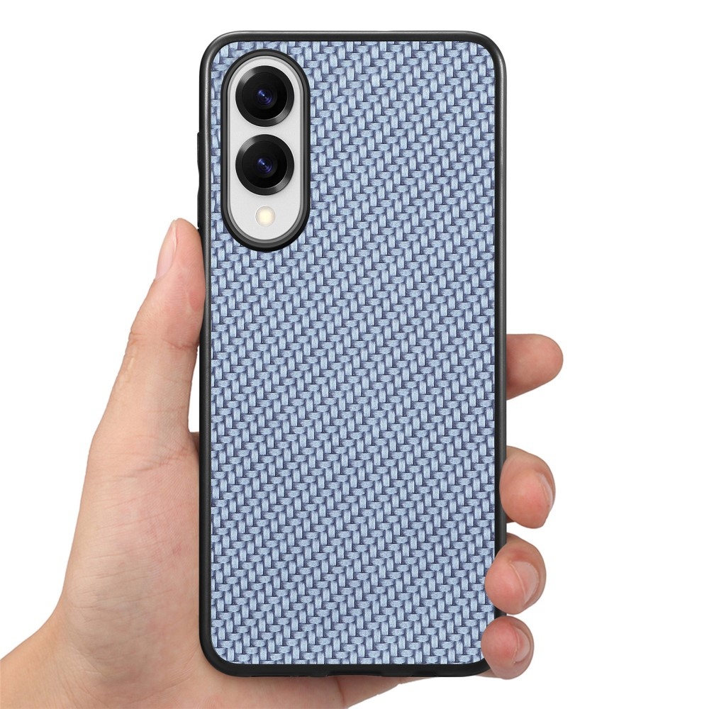 Coat gelový obal s umělou kůží a pevnými zády na Samsung Galaxy S25 Edge - modrý