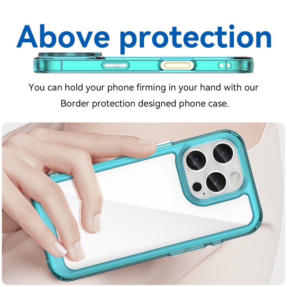Gelový obal s pevnými zády na iPhone 16 Pro - světlemodrý