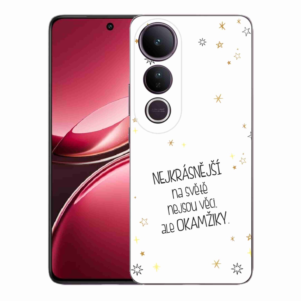 Gelový kryt mmCase na Vivo V50 Lite 4G/5G - citát 4 bílé pozadí