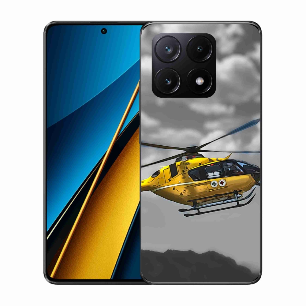 Gelový kryt mmCase na Xiaomi Poco X6 Pro 5G - žlutá helikoptéra