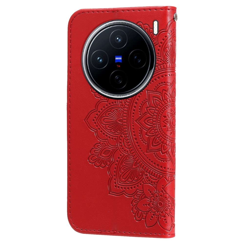 Mandala knížkové pouzdro na Vivo X200 5G - červené