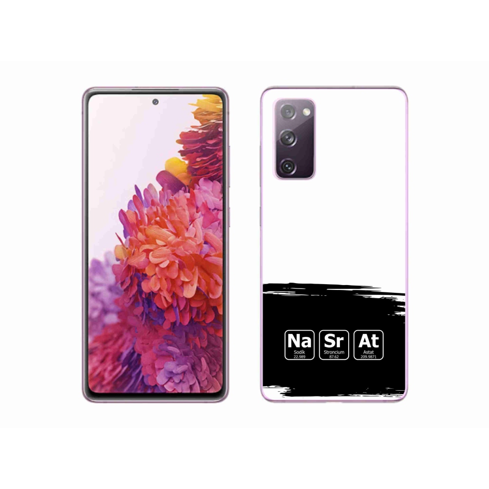 Gelový kryt mmCase na Samsung Galaxy S20 FE - chemické prvky černobílé pozadí