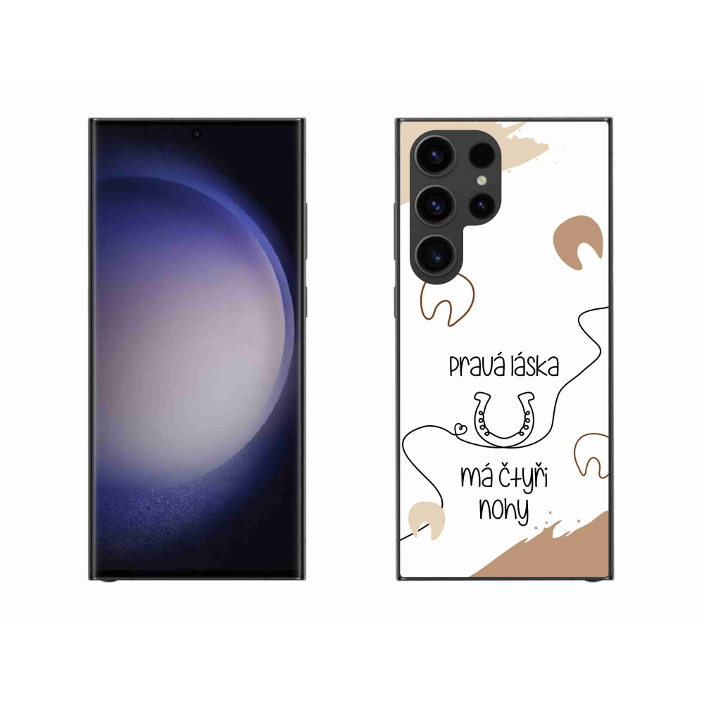 Gelový kryt mmCase na Samsung Galaxy S23 Ultra 5G - koňský motiv bílé pozadí