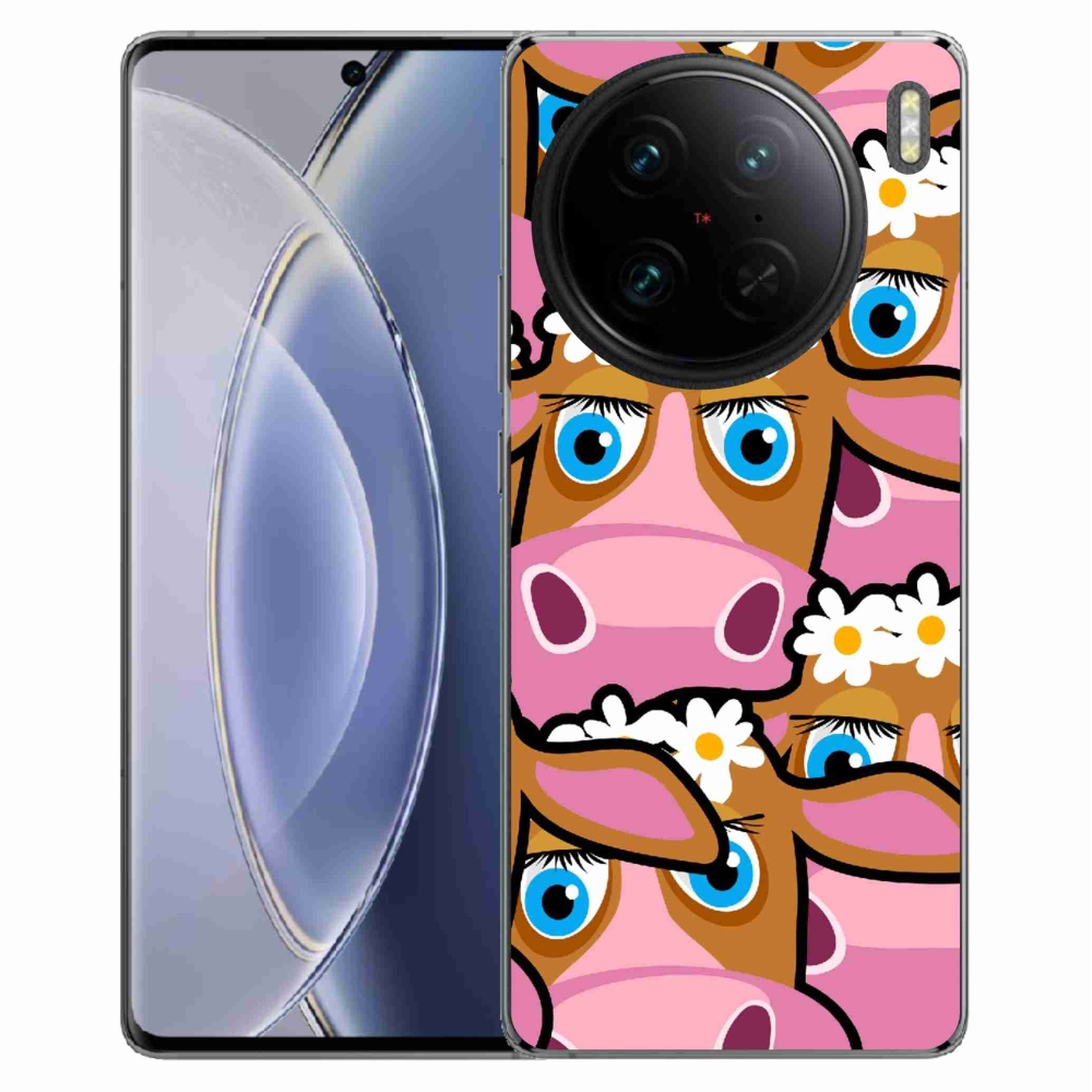 Gelový kryt mmCase na Vivo X90 Pro - kreslené kravičky