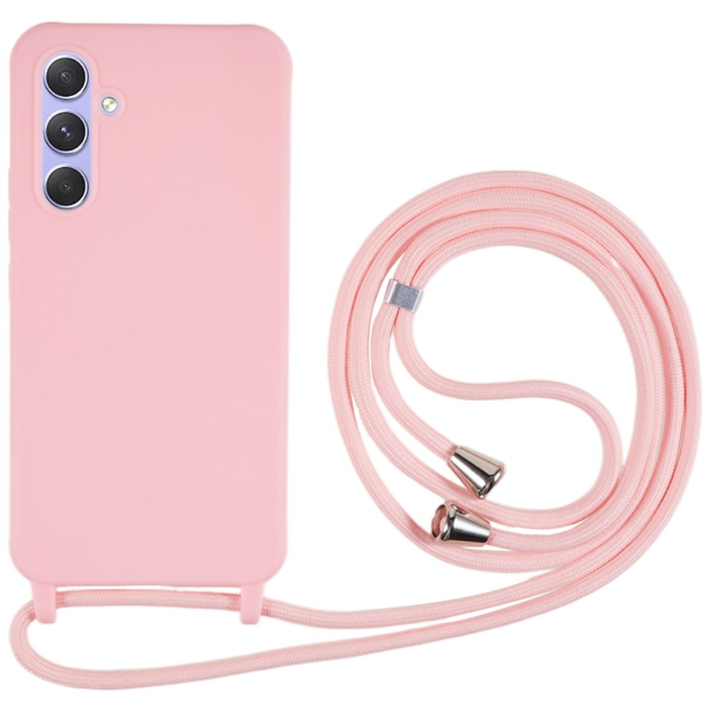 Lany gelový obal se šňůrkou na Samsung Galaxy A36 5G - růžový