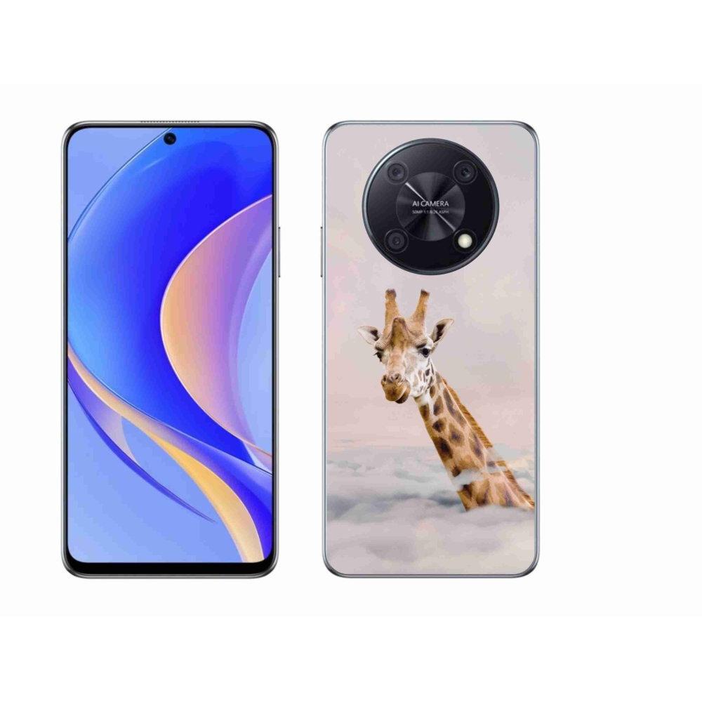 Gelový kryt mmCase na Huawei Nova Y90 - žirafa v oblacích