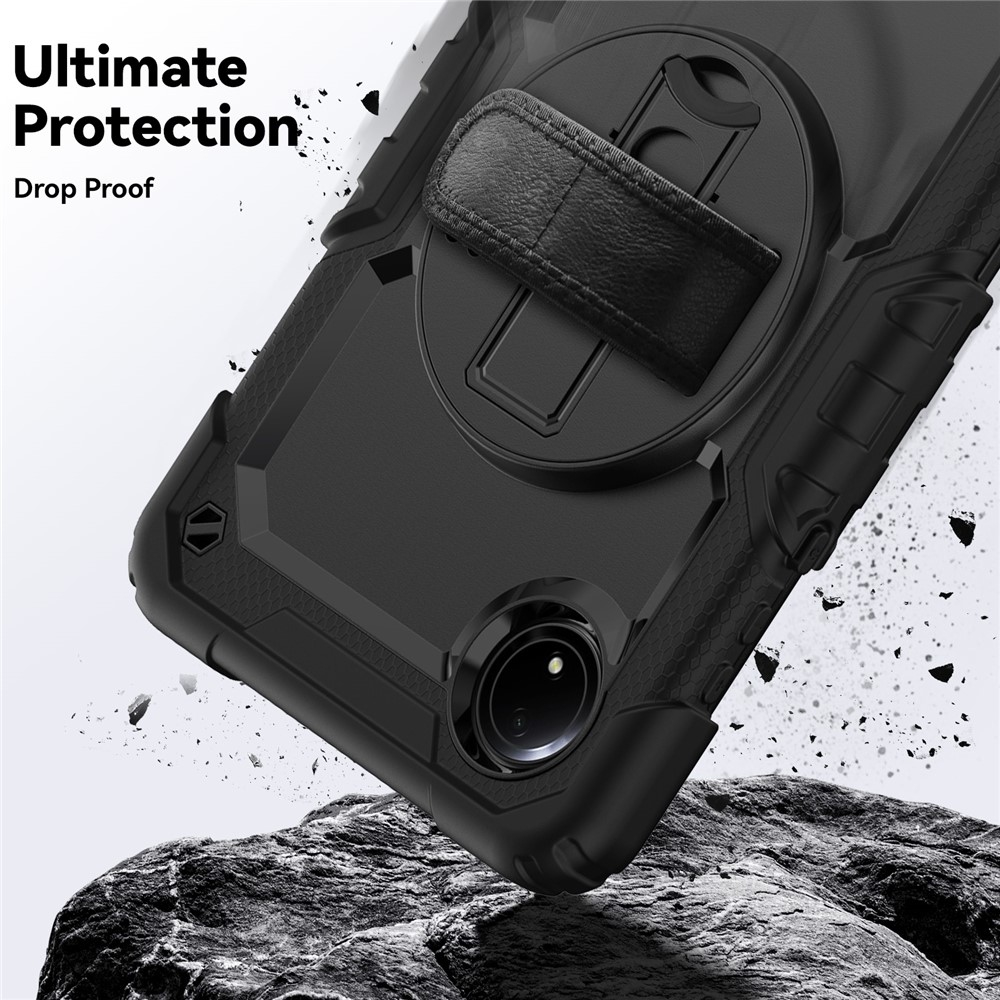 Strap odolný kryt s držákem na ruku a ramenním popruhem na Xiaomi Redmi Pad SE 8.7 - černý