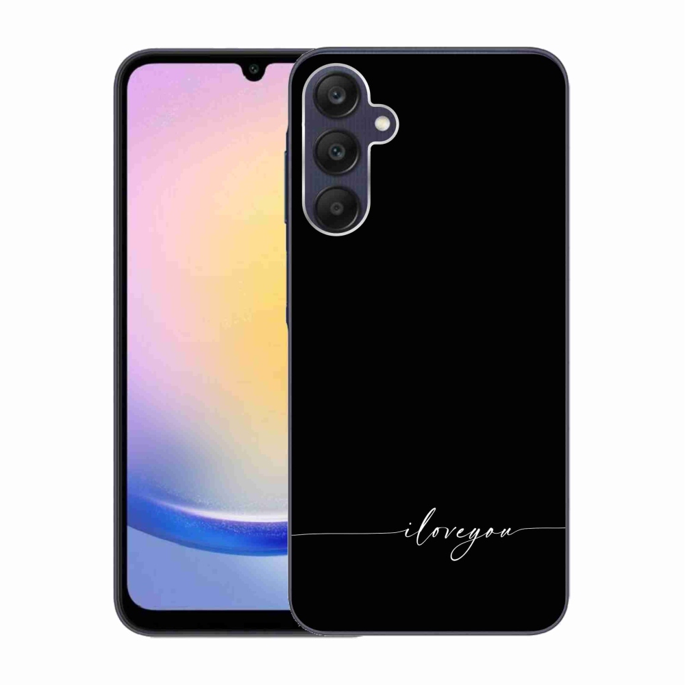Gelový kryt mmCase na Samsung Galaxy A25 5G - I love you černé pozadí