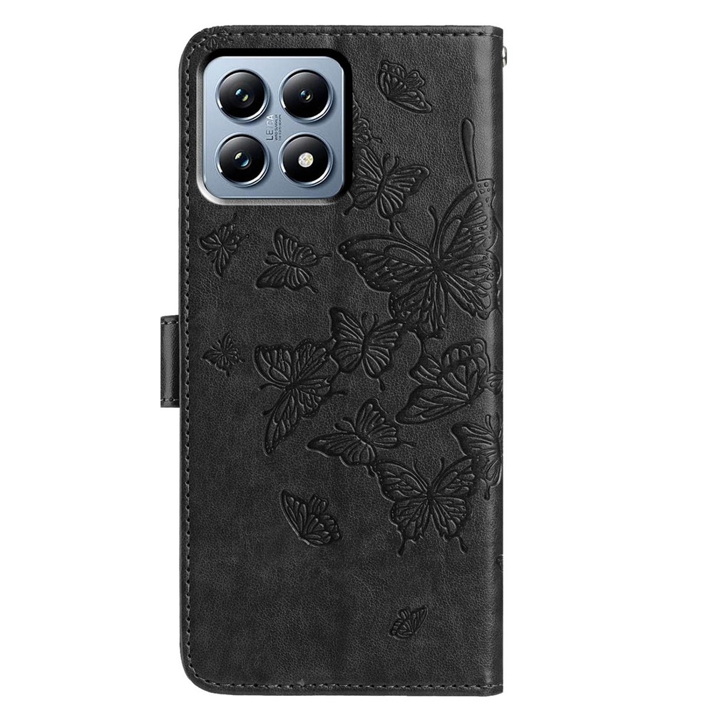 Floral Butterfly knížkové pouzdro na Xiaomi 15T - černé