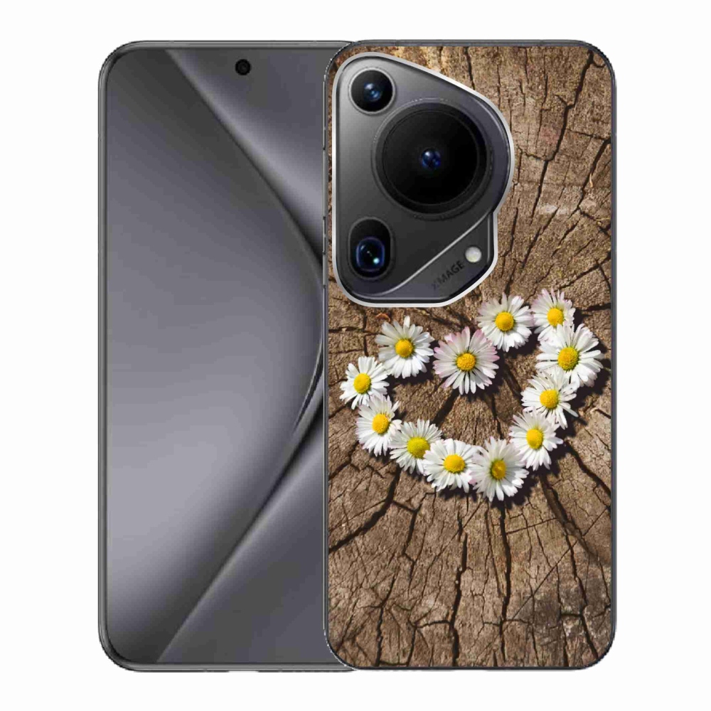 Gelový kryt mmCase na Huawei Pura 70 Ultra - srdce z kopretin