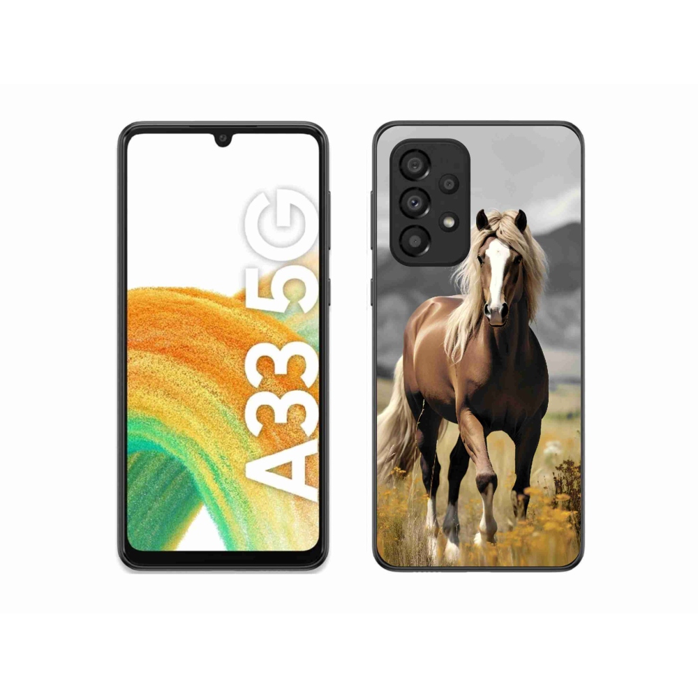 Gelový kryt mmCase na Samsung Galaxy A33 5G - hnědý kůň 1